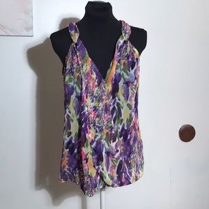 Cabo #730 petals tank floral chiffon M